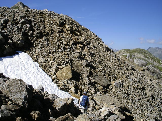 Daniela am Zustieg zum Greitspitz-Klettersteig