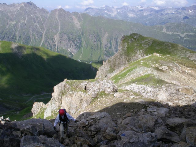 Daniela am Zustieg zum Greitspitz-Klettersteig