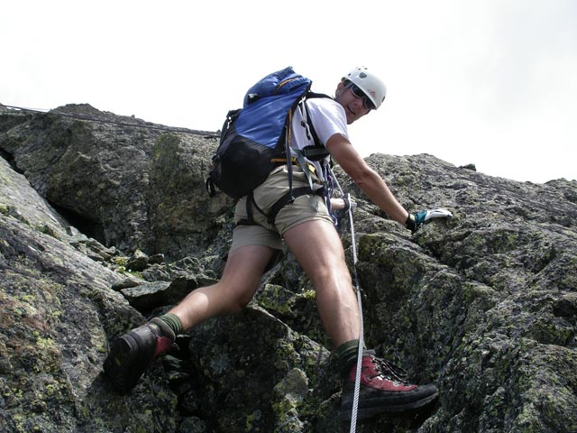 Flimspitz-Klettersteig: Ich im Einstieg