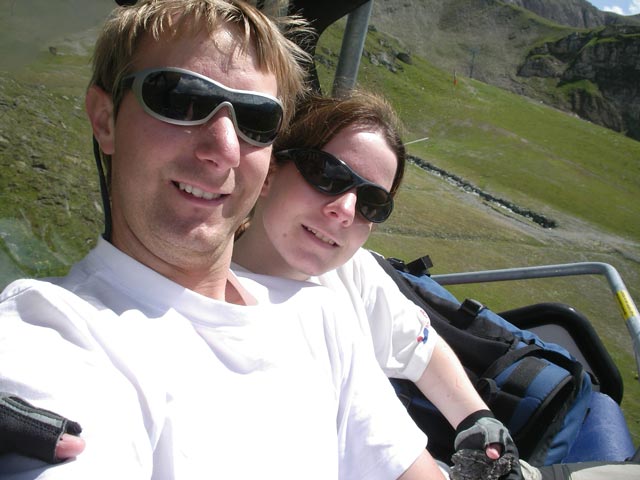 Ich und Daniela auf der Flimjochbahn