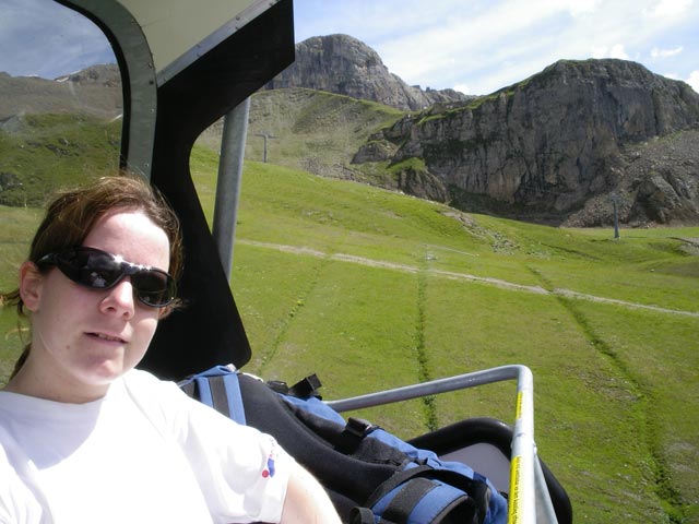 Daniela auf der Flimjochbahn