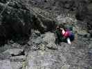 Flimspitz-Klettersteig: Daniela im Einstieg