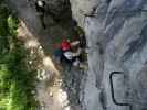 Klettersteig Postalmklamm: Daniela am Beginn der Gamsleckenwand