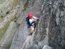 Silvapark-Klettersteig: Daniela in der ersten Schlüsselstelle