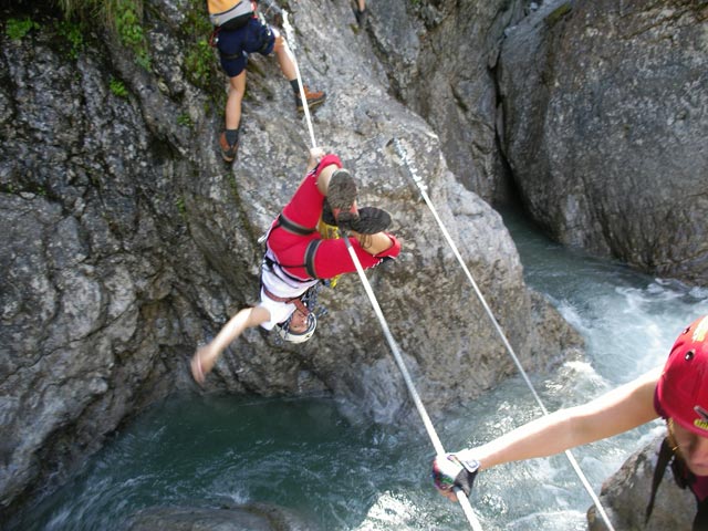 ÖTK-Klettersteig: Christoph auf der vierten Brücke (7. Juli)