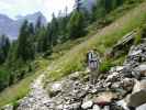 Daniela auf Weg 13 zwischen der Schäferhütte und der Oberen Laaser Alm (23. Juli)