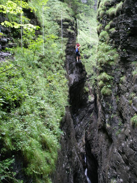 Postalmklamm-Klettersteig: Hangelbrücke