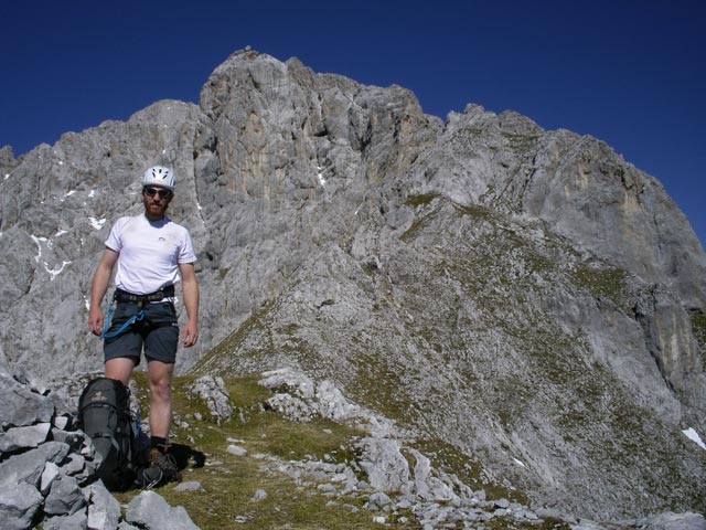 Vordere Brandjochspitze-Südgrat: Andreas zwischen Brandjochkreuz und erster Wandstufe