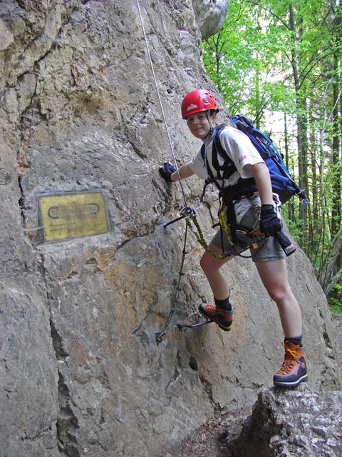 Währinger Steig: Daniela im Einstieg