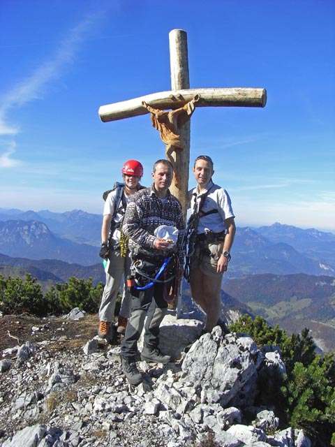 Daniela, Erich und ich am Unteren Gamskarköpfl, 1.975 m (11. Okt.)