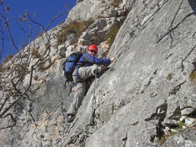 Postlerweg: Daniela in der 4. Seillänge