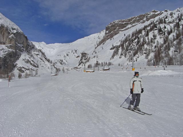 Daniela auf der Abfahrt des Sessellifts Padon 2° (22. Dez.)