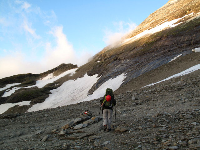 Daniela auf Weg 727 zwischen Schwarzenberghütte und Remsschartl (26. Juli)