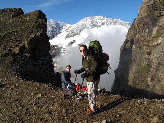 Norbert und Daniela auf Weg 727 zwischen Schwarzenberghütte und Remsschartl (26. Juli)