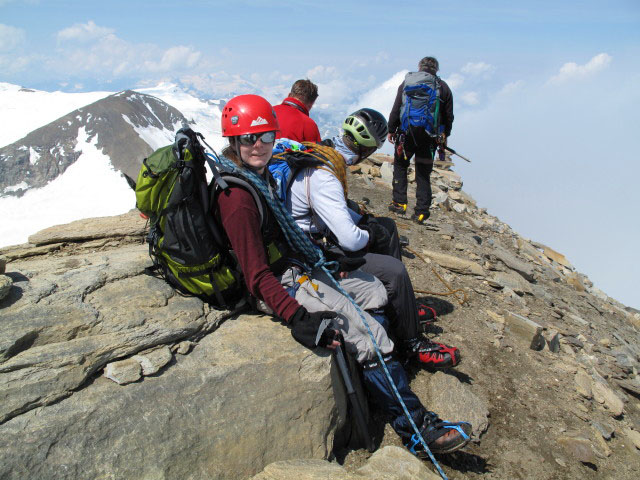Daniela, Michael, Norbert und Wolfgang am Großen Bärenkopf, 3.396 m (30. Juli)