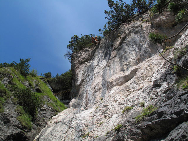 Grünstein-Klettersteig: Axel in der schwierigen Variante