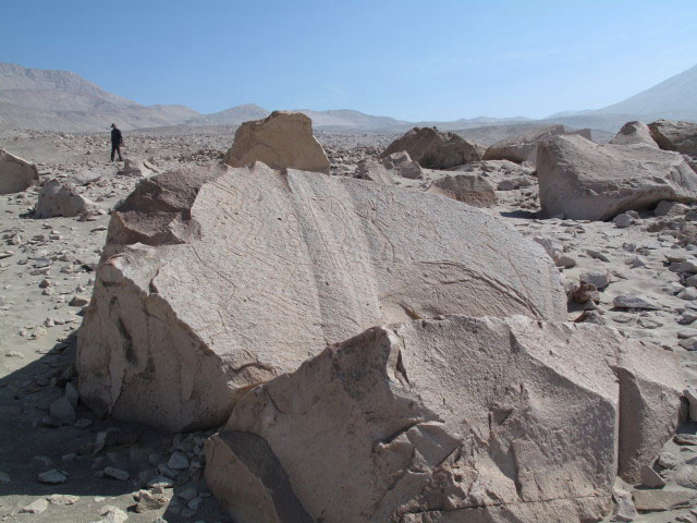 Norbert in den Petroglifos de Toro Muerto (8. Juli)