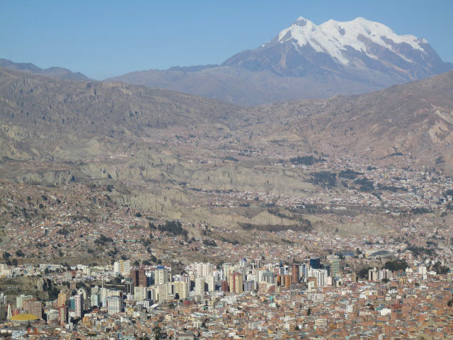 La Paz und Illimani von El Alto aus (25. Juli)
