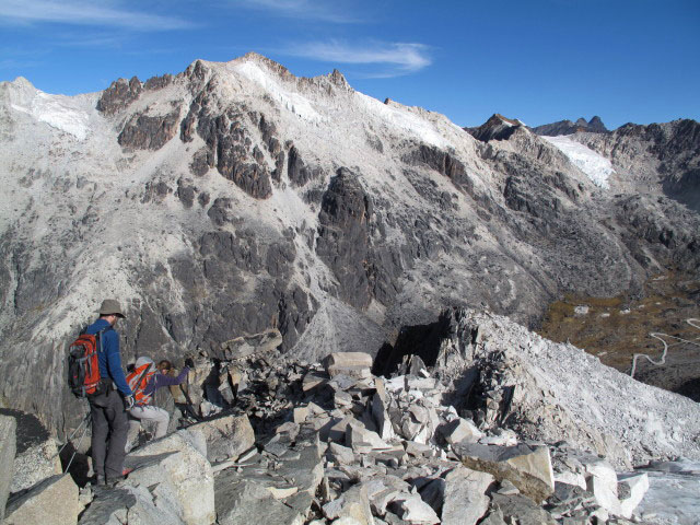 Norbert und Daniela zwischen Cerro Wila Lluxita und Laguna Janq'u Quta (26. Juli)