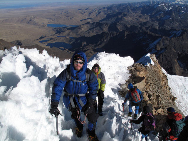 Norbert und Roland zwischen Campamento Argentino und Huayna Potosi (1. Aug.)