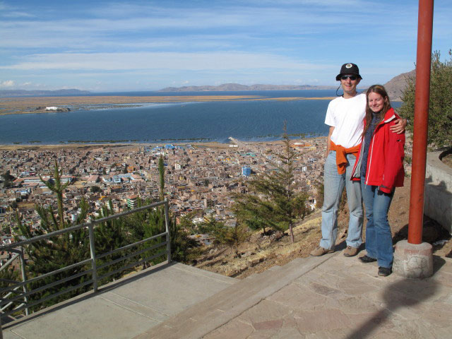 Ich und Daniela am Mirador Kuntur Wasi in Puno (2. Aug.)