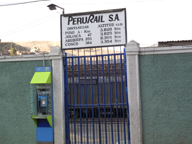 Estacion de Ferrocarril de Puno, 3.828 m (2. Aug.)
