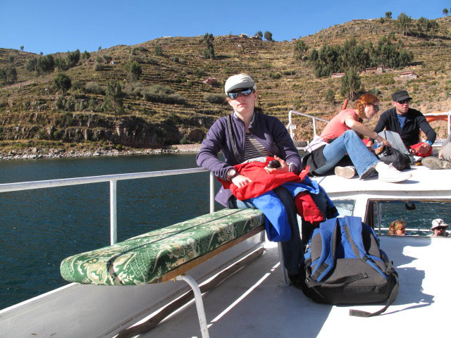Daniela am Lago Titicaca, 3.810 m (3. Aug.)