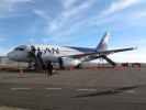 Airbus A319 als LP 115 am Aeropuerto Inca Manco Cápac Internacional in Juliaca, 3.826 m (5. Aug.)