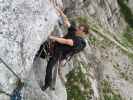 Heli-Kraft-Klettersteig: Reinhard auf der Holzpendelbrücke
