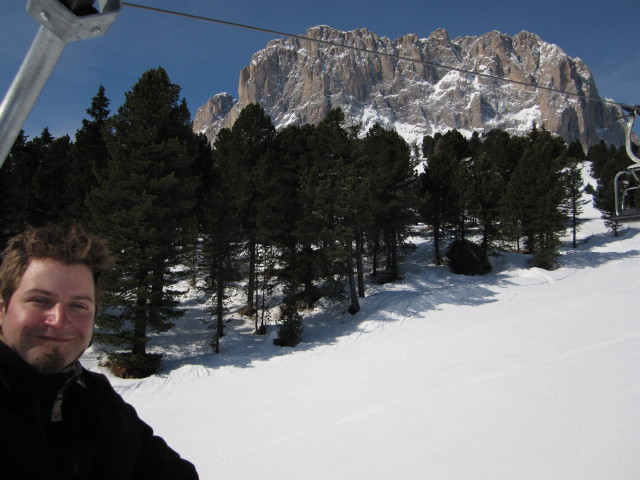 Markus im Sessellift Piz Seteur/Sole (22. März)