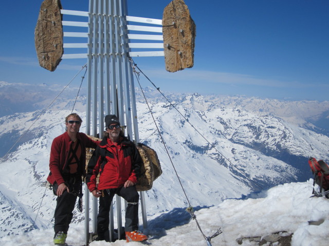 Ich und Ewald am Pizzo Tresero, 3.594 m (21. Apr.)