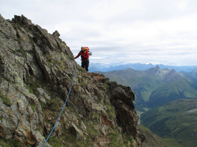 Gudrun auf Weg 2 zwischen Alplerspitz und Hühnerspielalm (3. Juli)