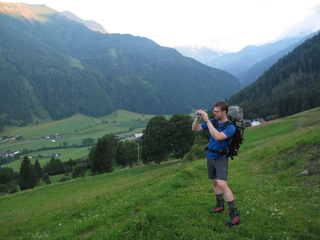 Norbert auf Weg 510 zwischen Roßkopf und Gasthaus Egger zur schönen Aussicht (9. Juli)