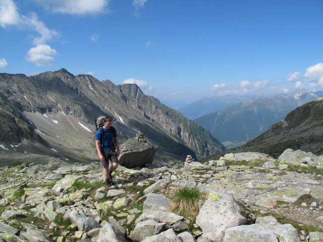 Norbert auf Weg 534 zwischen Seealm und Abzweigung Säuleck-Klettersteig (9. Juli)