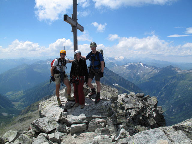 Ich, Manuela und Norbert am Säuleck, 3.086 m (9. Juli)