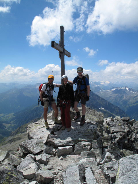 Ich, Manuela und Norbert am Säuleck, 3.086 m (9. Juli)