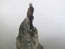 Familienklettersteig Hirschkarspitze: Sonja in der schwierigen Einstiegsvariante (13. Aug.)
