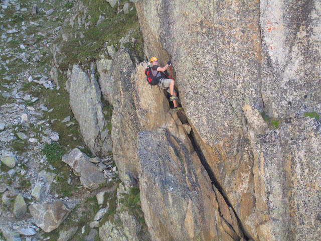 Eggishorn-Klettersteig: Axel in der Umgehung der 3-Seil-Brücke