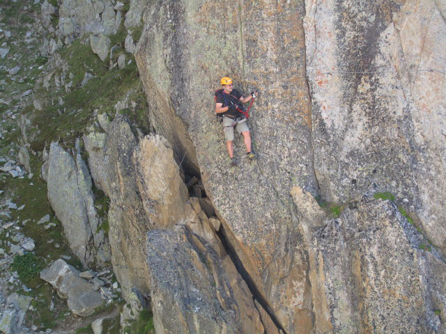 Eggishorn-Klettersteig: Axel in der Umgehung der 3-Seil-Brücke