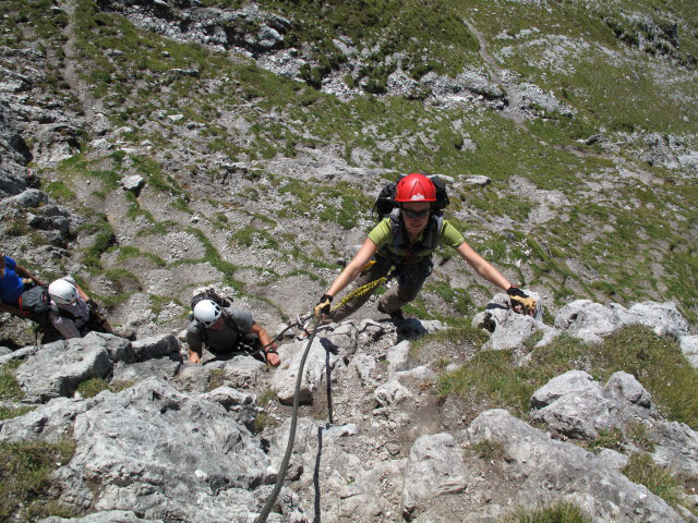 Grandlspitz-Klettersteig: Carmen im Einstieg (3. Sep.)