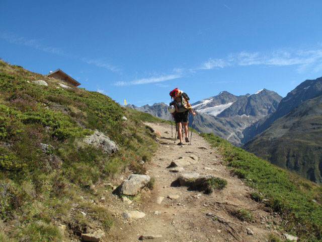 Gudrun auf Weg 926 zwischen Rifflsee und Rifflseehütte (11. Sep.)