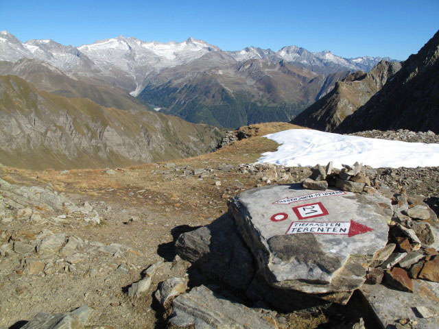 Pfunderer Höhenweg auf der Hochsägescharte, 2.650 m (2. Okt.)