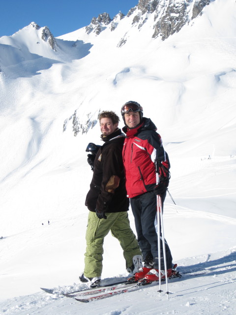 Markus und ich bei der Bergstation der Kapallbahn, 2.328 m (14. Jän.)