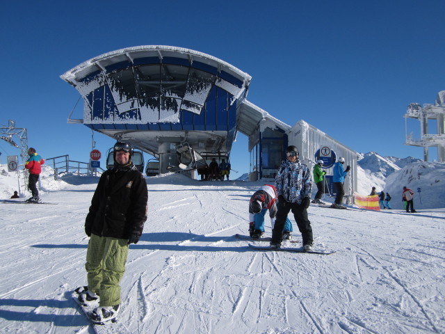 Markus, Enrico und Thomas bei der Bergstation der Zammermoosbahn, 2.183 m (14. Jän.)