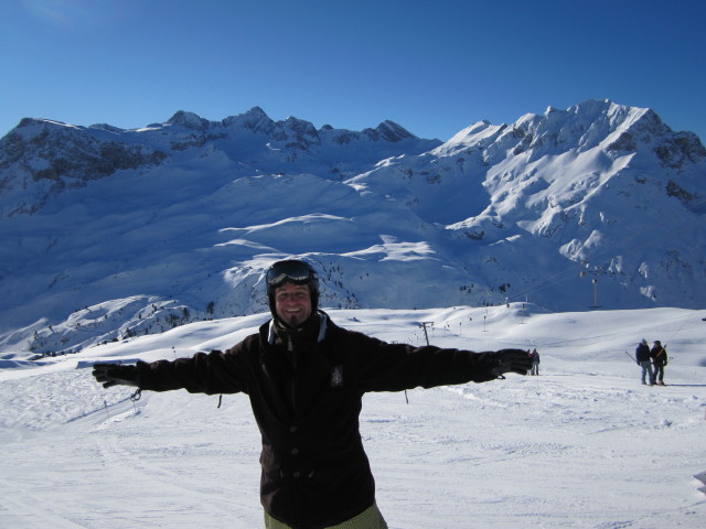 Markus bei der Bergstation des Schüttbodenlifts, 2.126 m (15. Jän.)