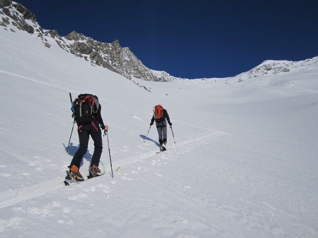 Norbert und Siegbert zwischen Simonysee und Reggentörl (2. Apr.)