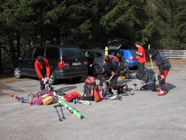 Christoph, Gudrun, Michaela, Norbert und Klaus in Ströden, 1.403 m (7. Apr.)