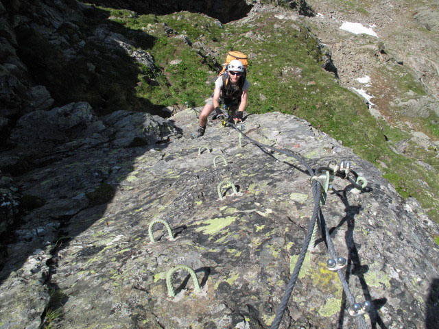 Schwärzenkamm-Klettersteig: Christoph in der Sektion 2 (30. Juni)