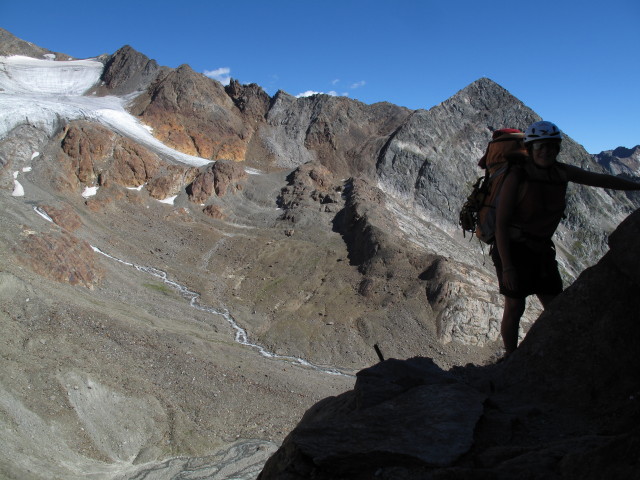Gudrun zwischen Pfaffenferner und Hildesheimer Hütte (18. Aug)
