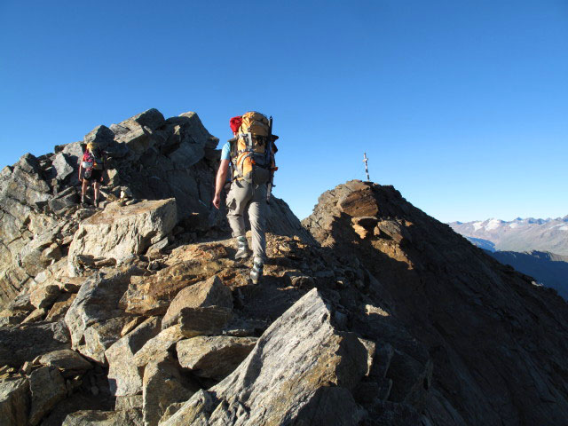Gudrun und Christoph zwischen Hildesheimer Hütte und Schussgrubenkogel (19. Aug.)